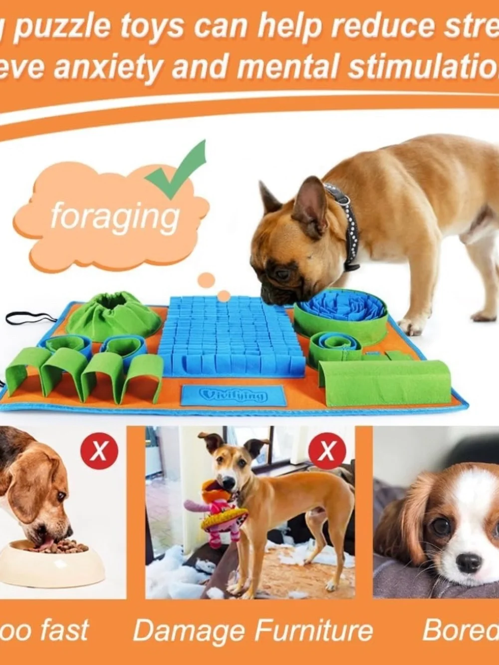 NWOT Vivifying Dog Snuffle Mat Interactive Puzzle Slow Feeder Toy